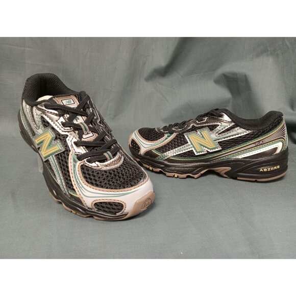 New Balance Boys 740 Bungee Sneakers PZ740GO Black Beige Size 12 NEW in BOX! - Picture 1 of 14